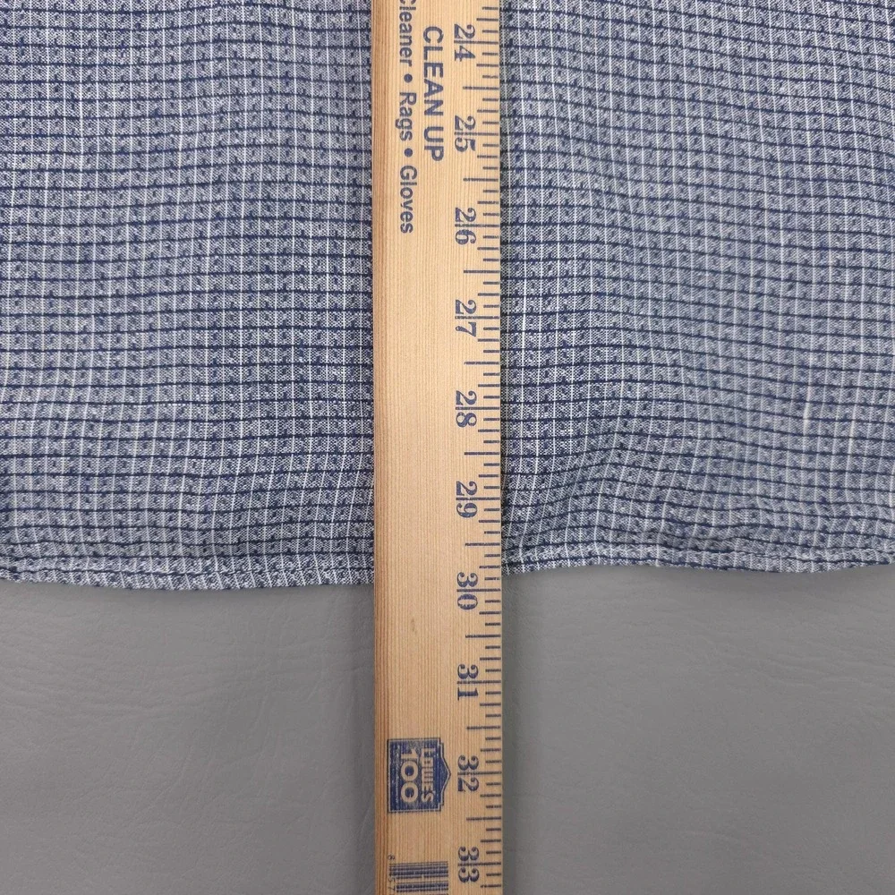 Banana Republic Shirt Mens Large Blue Camden Fit Linen Long Sleeve Button Down